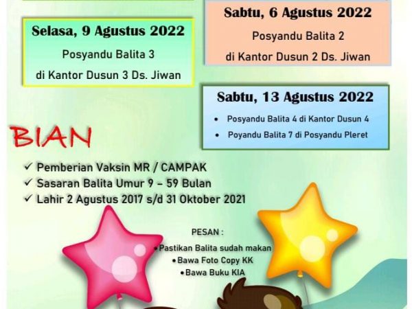 Sukseskan Bulan Imunisasi Anak Nasional (BIAN) 2022