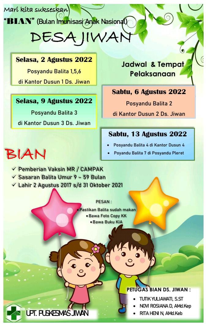 Sukseskan Bulan Imunisasi Anak Nasional (BIAN) 2022 Sukseskan Bulan Imunisasi Anak Nasional (BIAN) 2022